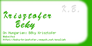 krisztofer beky business card